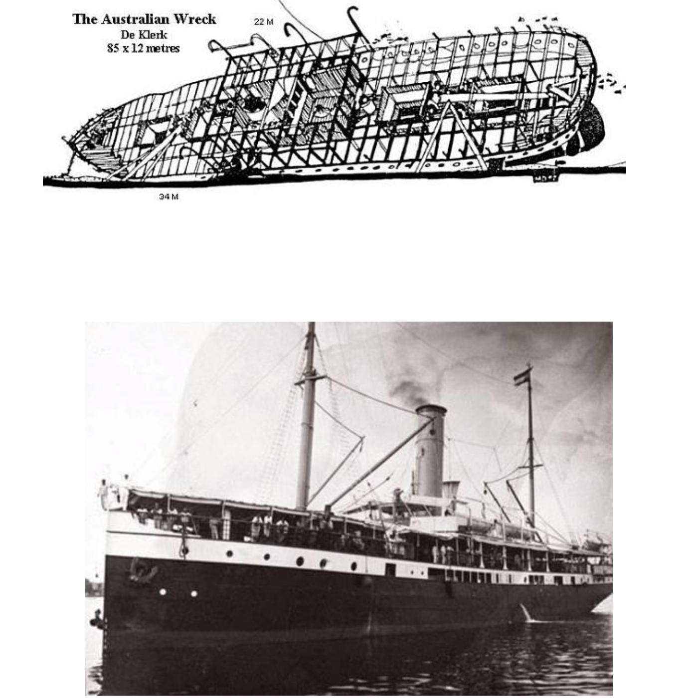 今治丸は、元の名をS.S De Clerkといい、1900年12月にオランダ・アムステルダムのNV Koninklijke Paketvaart Mij（KPM）社によって旅客/貨物船として建造されました。

全長90.4メートル、幅12.3メートル、積載量は2071トン。
三重膨張式のスチームエンジンを搭載し、スピードは12ノット。

そしてS.S De Clerkは、当時、オランダの長期にわたる統治下にあった東インド諸島、現在のインドネシア・アジアの島々とオーストラリアとをつなぐ交易のルートに配備され、そこで旅客や貨物の運搬に使用されることになります。

そして歴史がめぐり、大東亜戦争（太平洋戦争）が開戦となったその翌年の1942年1月末、ジャワ島チラチャプ市でオランダ海軍の軍用船への転換のため、所有社であった民間のKPM社からオランダ領インド政府へと引き継がれます。

戦局はさらに急展開し、1942年2月末に日本軍がオランダ領東インド地域へと侵攻します。

ここでの10日ほどの激しい戦闘の末、東インド植民地軍は日本軍に対して全面降伏し、在住していたオランダ人の多くはオーストラリアなどの近隣の連合国に引き揚げる経緯となり、この時点で３５０年という長期に渡る当地域でのオランダの植民地政策に日本軍によって終止符が打たれることになります。

そしてこの間、オランダ海軍はこの地域からの撤収を余儀なくされるに際し、S.S De Clerkが日本軍にによって使用されてしまうことを防ぐため、1942年3月2日、マレーシア西部のタンジョンプリオクで故意に沈没させます。

しかしその後、日本軍はこの地域の統治を急速に進めてゆくにあたり、S.S De Clerkを海底から引き上げ、それを今治丸と改名しました。

こうして蘇った今治丸は、当時の日本の戦略的なシーレーンであったシンガポールとマニラの間での物資や人員を運搬する役目を負い、再び活躍の場を得て当地での海上往来を継続することになります。

しかし日本にとって太平洋戦争の戦局が悪化するに伴い、今治丸にとっての運命の時が訪れます。

それは1944年9月16日9時45分、ボルネオ島北部のサンダカン市にあった捕虜収容所の米軍捕虜たち、そして当地で先陣に赴く英雄たちを後方で支援してきた人々など、男女を問わず総勢1210人の人員を載せ避難させるためシンガポールへ向けて出航した直後、オーストラリア海軍の爆撃機が飛来し放たれた一発の魚雷が右舷先方に命中、今治丸は浸水し沈没します。

この時以来、今治丸は、現在のマレーシア・ラブアン島とブルネイ・ムアラ湾沖とのちょうど中間地点あたり、左舷側に約５０度の角度に傾いた姿で深度約４０mの砂地の海底に身を横たえています。

現在まで、今治丸と共に海底に沈んだ方々のご遺体の収容は残念なことに未だなされてはいません。

チーク材のデッキと木製のホイールハウスは既に過ぎ去った時間とともに消え失せ、鋼鉄のシェルと上部甲板の下の３層構造を支える隔壁やクロスビームの一部のみを残しています。　

右舷前方の魚雷によって作られた大きな開口部から貨物室、そしてエンジン室を経て後部貨物室へのペネトレーションは、長期にわたって堆積したシルトに細心の注意が必要ですが可能です。

今治丸は、その長きに渡る波乱の歴史を全て忘れ去ったかのように、今ではソフトコーラルですっかり覆われ、ギンガメアジの大群や、大きなまだらエイなどをはじめとする大小様々な魚たちが群れ集う温和な水中環境の主となり、時には明るい光も差し込んでくるブルネイの海底でいまだにひっそりと時を刻み続けています。
